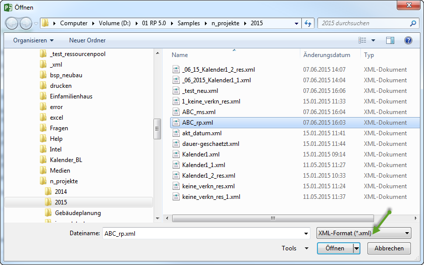 Экспорт проекта в MS Project XML